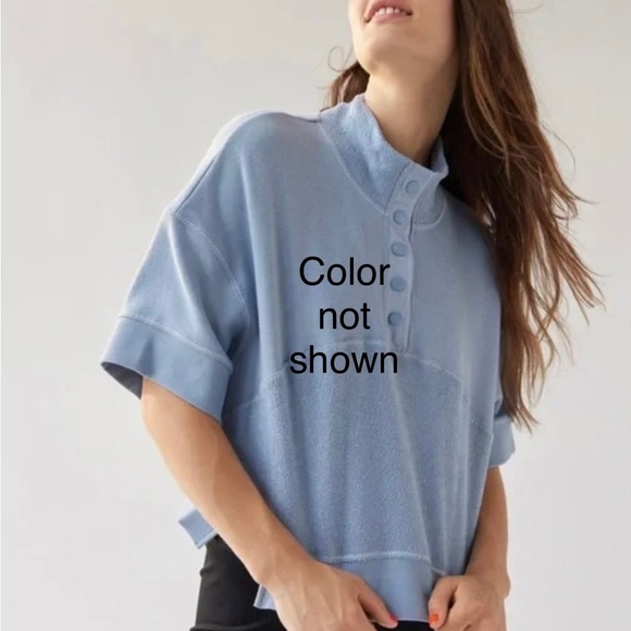 BDG Urban Outfitters Hali Short Sleeve Sweatshirt Red - Picture 5 of 5